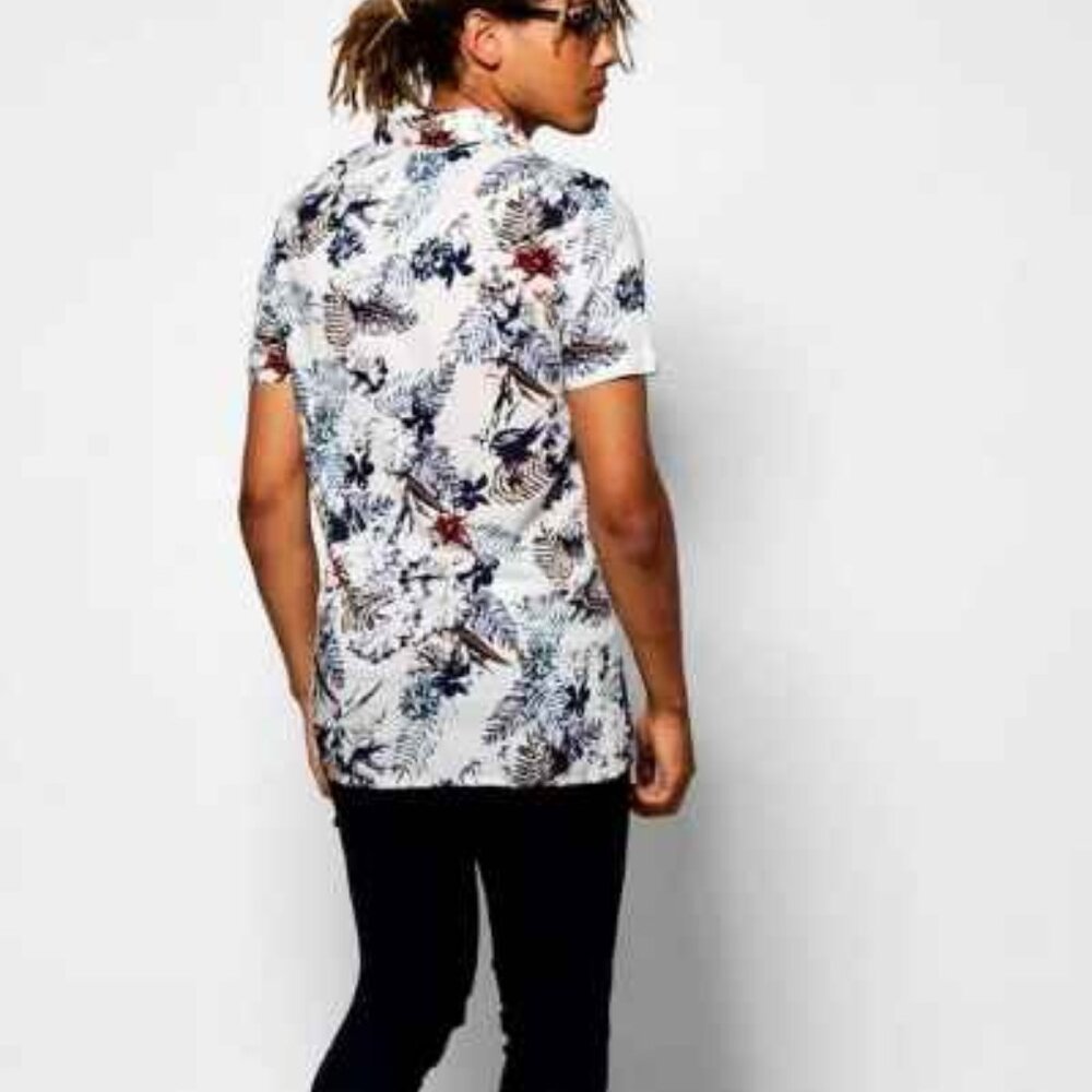 Cactus Man Ricky Singh White Floral Short Sleeve Shirt Size XL NEW - Picture 2 of 10